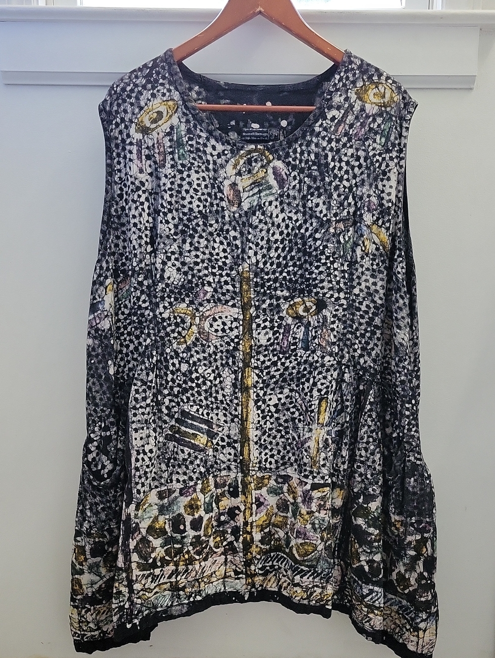 Nnamdi Ibenagu Spirit Of Courage Old Style African Batik Sleeveless Tunic 2X L